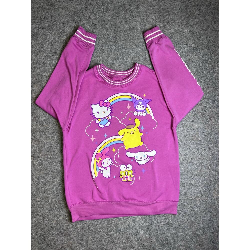 Hello Kitty And Friends Sweatshirt Womens Size S cartoon TV Graphic Pink